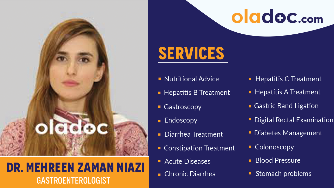 Services provided by Dr  Mehreen Zaman Niazi